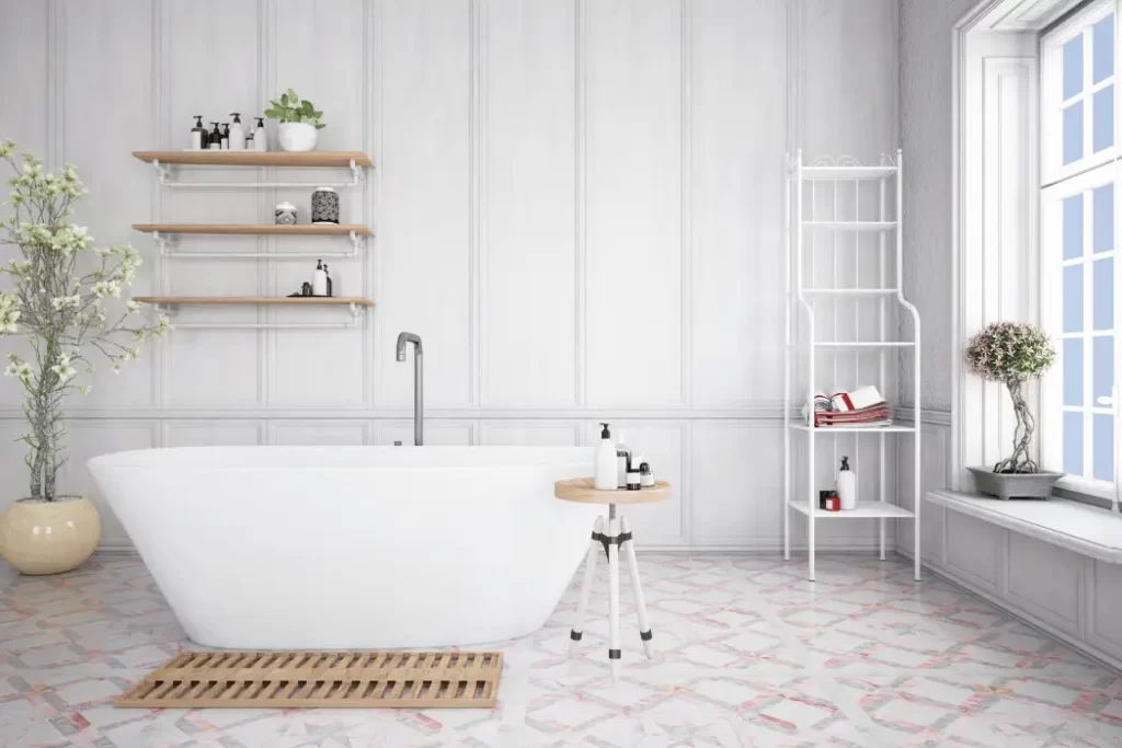 White Tile Bathroom