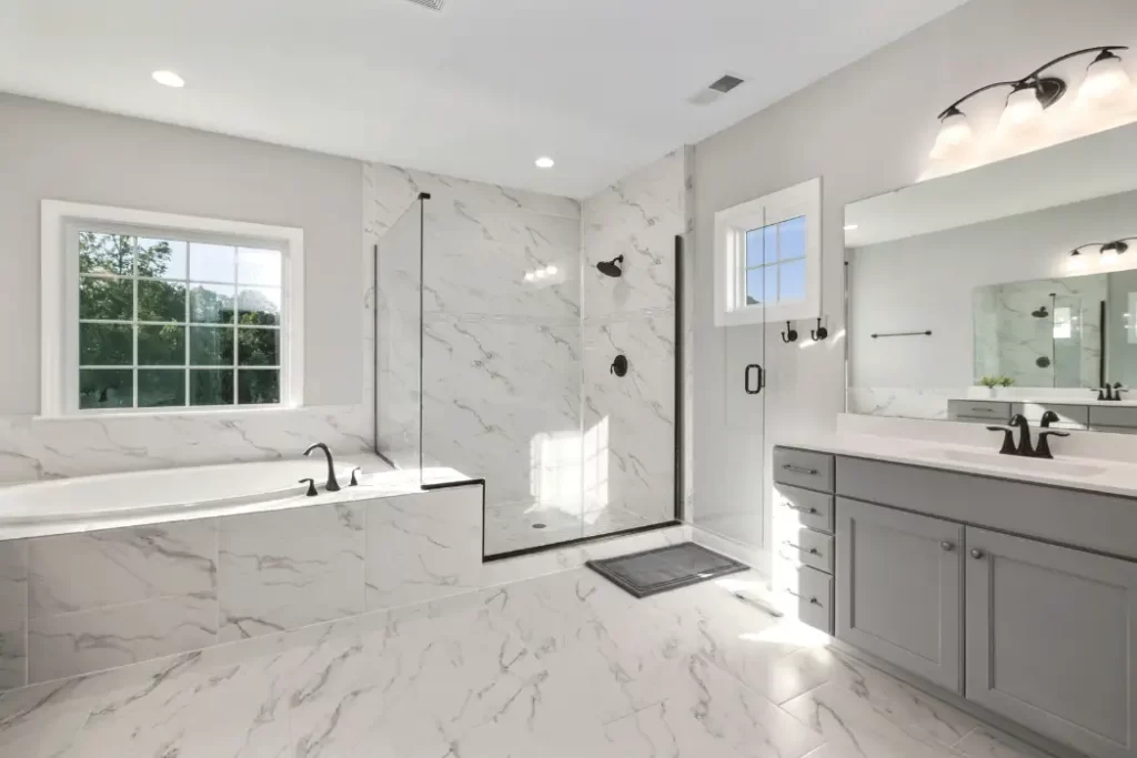 White Tile Bathroom